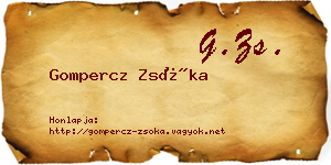 Gompercz Zsóka névjegykártya